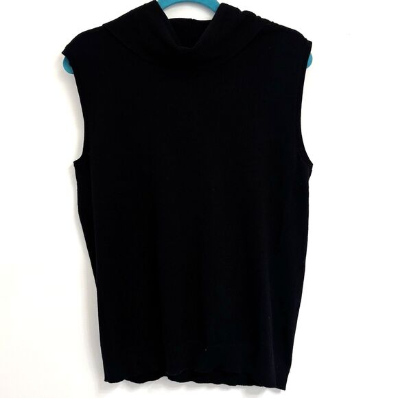 Roz & Ali Women's (2X) Black Sleeveless Cowl Neck Sweater 9”of Material for Cowl - Picture 6 of 11